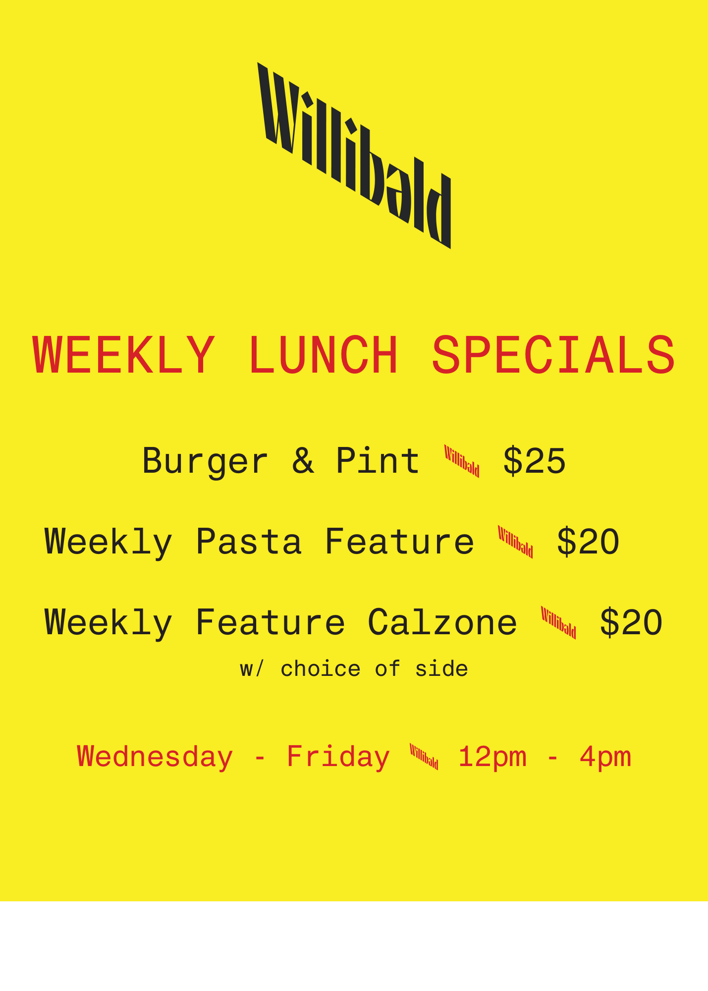 WEEKLY LUNCH SPECIALS