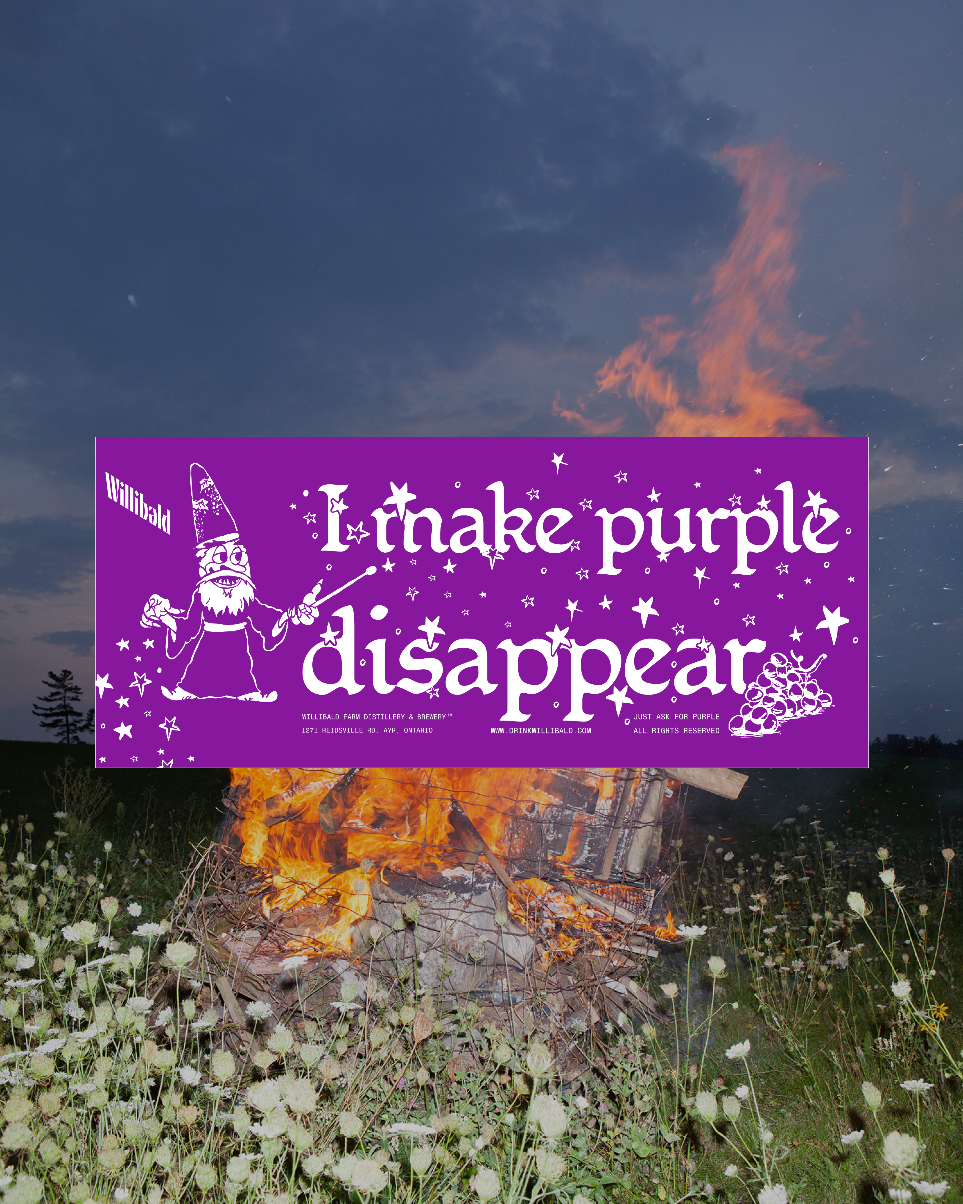 Willibald Purple Wizard Bumper Sticker - Willibald Farm
