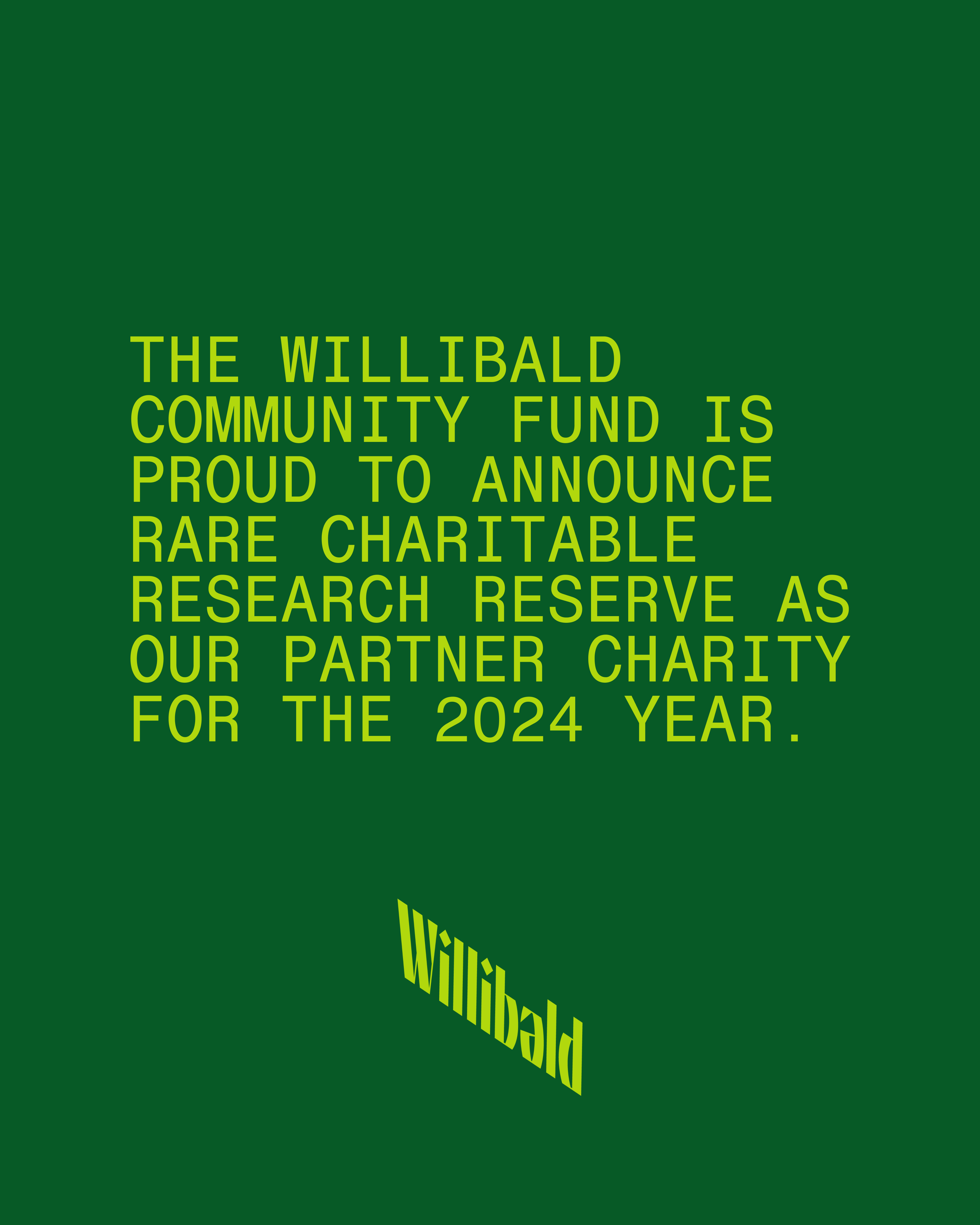 We're proud to announce our 2024 Willibald Community Fund Partner