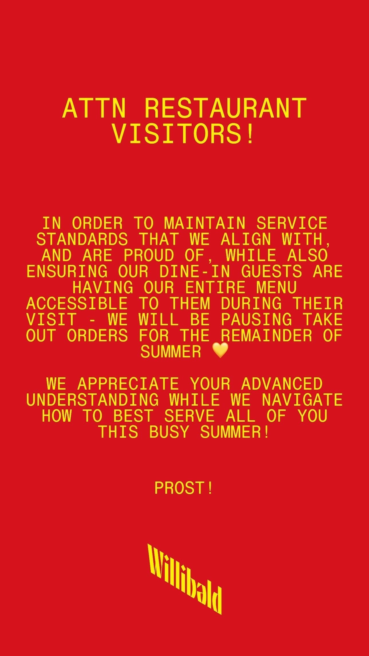 TAKE OUT UPDATE
